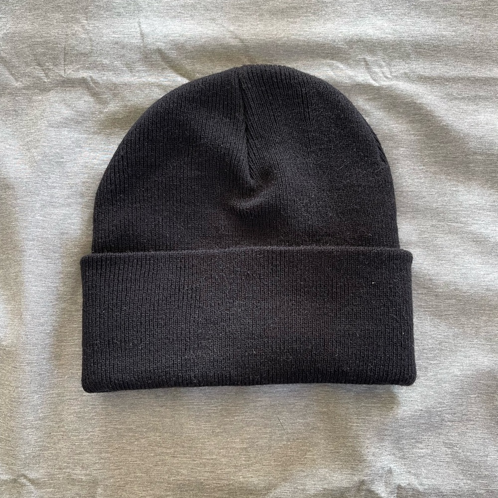 Youth Size black beanie - Picture 2 of 2